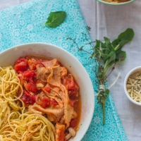 Beef Tripe Sauce Chasseur with Angel Hair