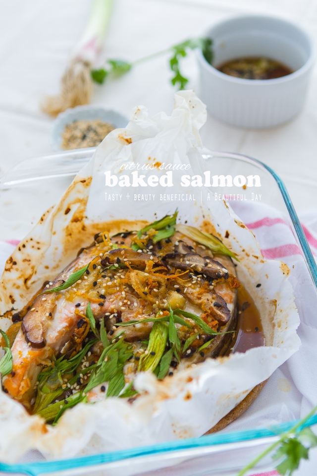 Baked Salmon with Citrus Dressing